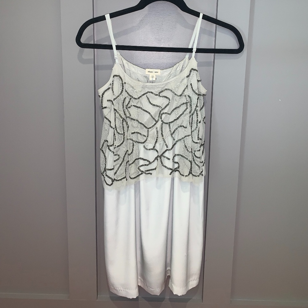 Silence + Noise Mini Mesh Beaded Dress